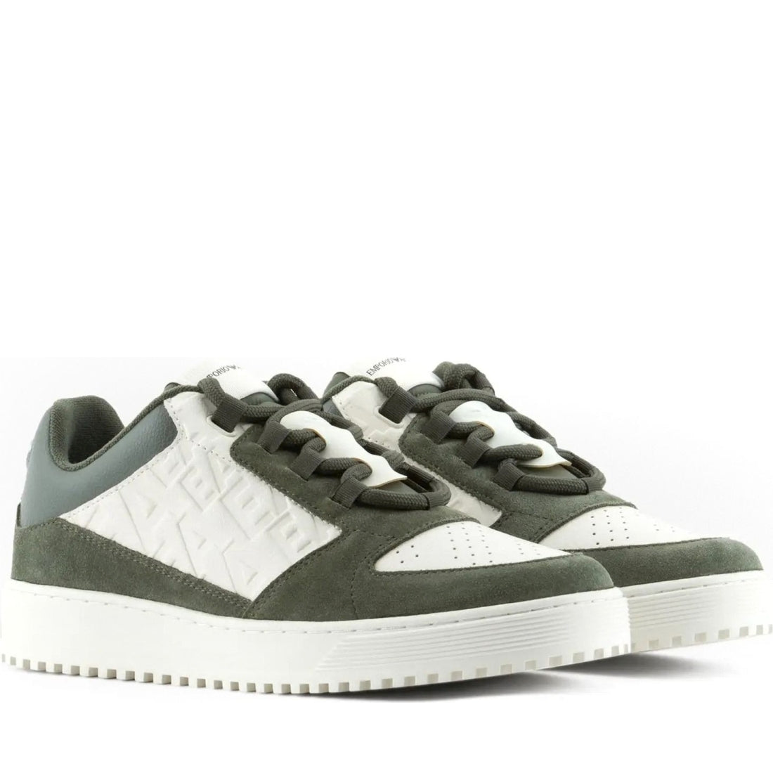 Emporio Armani mens green vanilla casual closed sneaker | Vilbury London