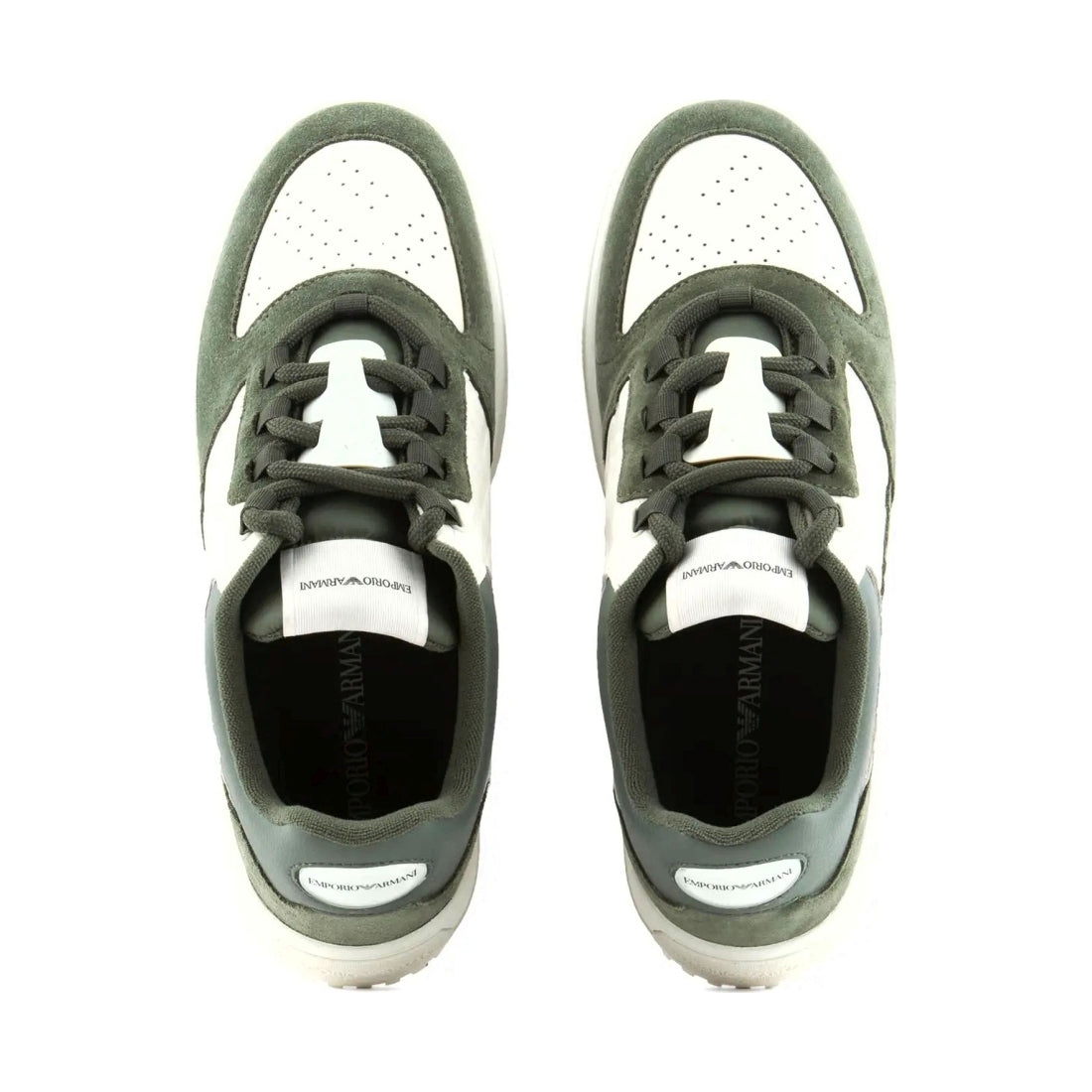 Emporio Armani mens green vanilla casual closed sneaker | Vilbury London