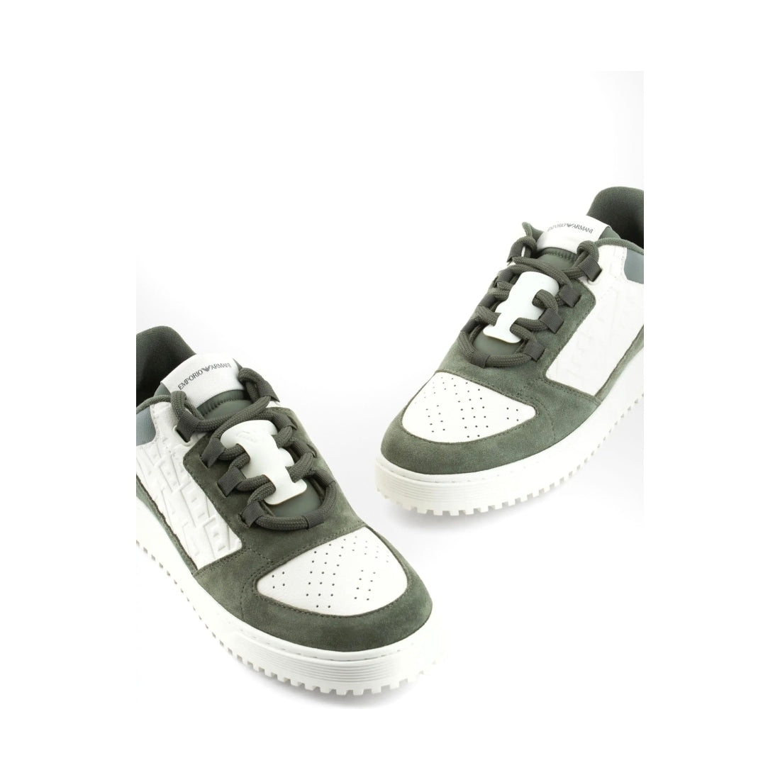 Emporio Armani mens green vanilla casual closed sneaker | Vilbury London