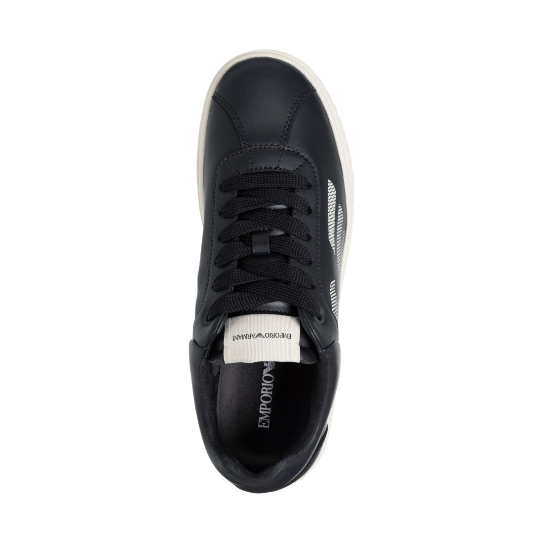 Emporio Armani mens navy casual closed sneaker | Vilbury London