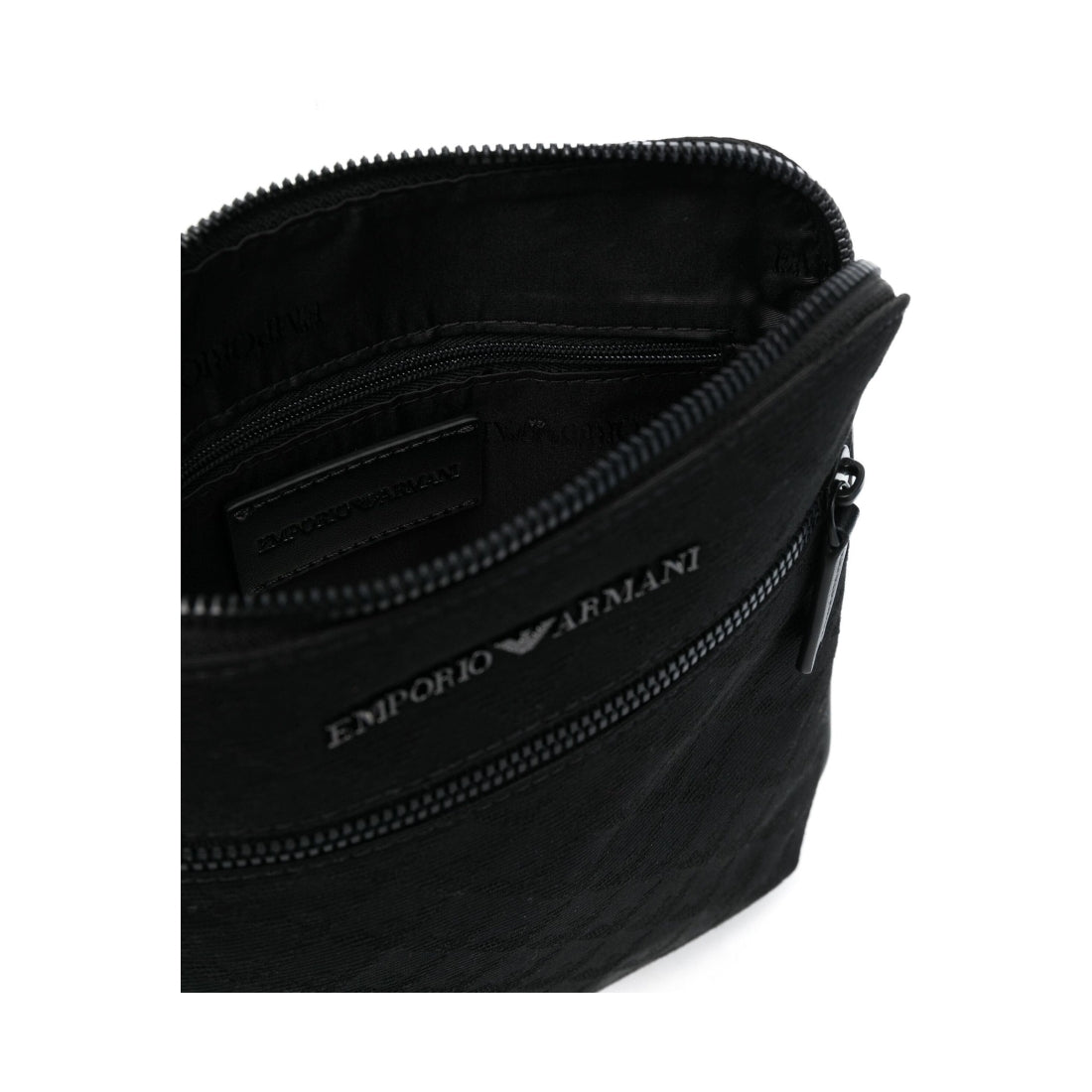 Emporio Armani mens black casual messenger bag | Vilbury London