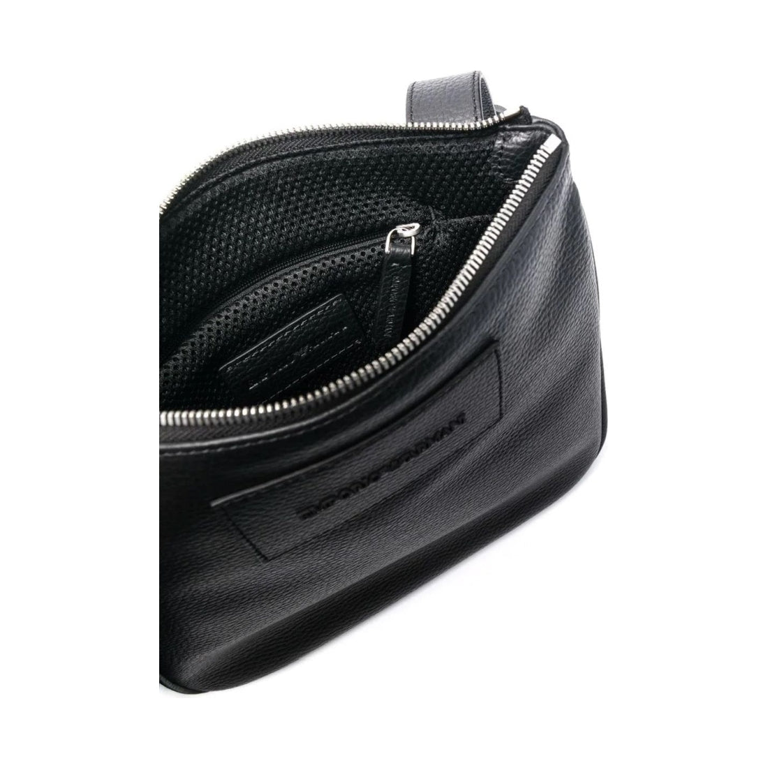 Emporio Armani mens nero casual messenger bag | Vilbury London