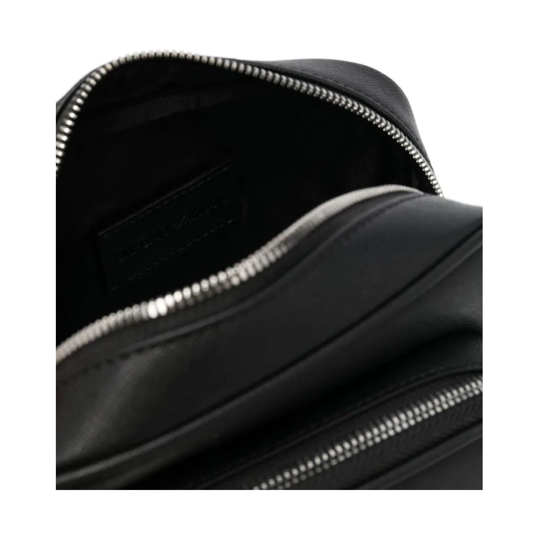 Emporio Armani mens black casual messenger bag | Vilbury London