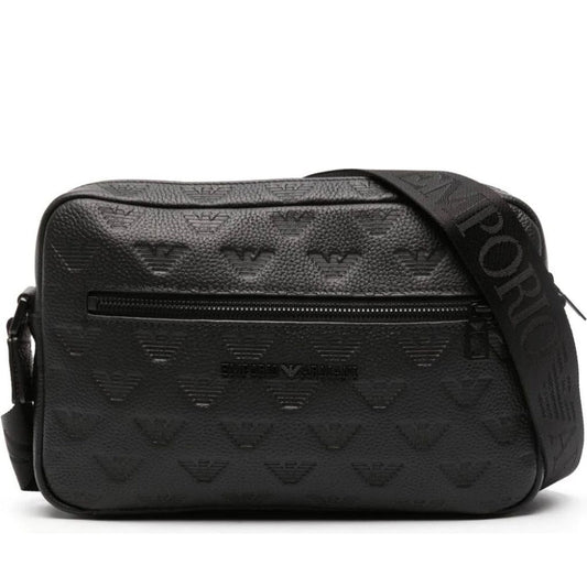 Emporio Armani mens black casual shoulder bag | Vilbury London