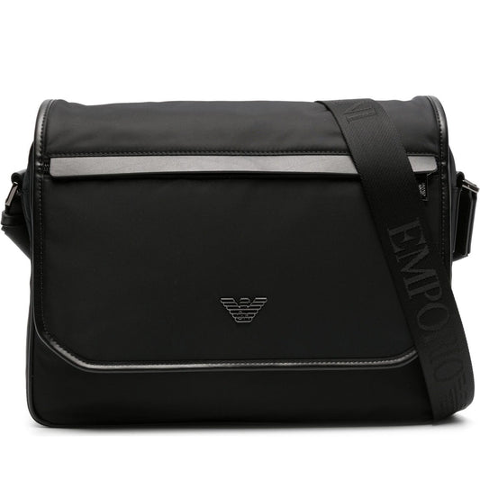 Emporio Armani mens nero casual shoulder bag | Vilbury London