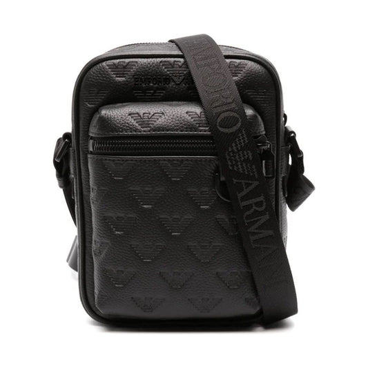 Emporio Armani mens black casual shoulder bag | Vilbury London