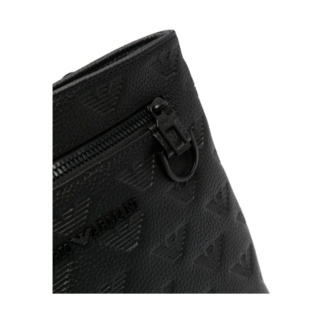 Emporio Armani mens black casual messenger bag | Vilbury London