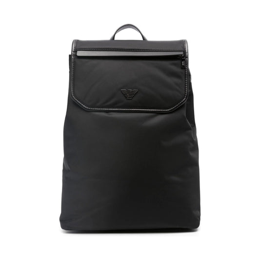 Emporio Armani mens nero casual backpack | Vilbury London