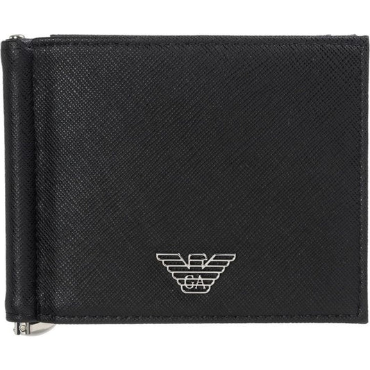 Emporio Armani mens black casual wallet | Vilbury London