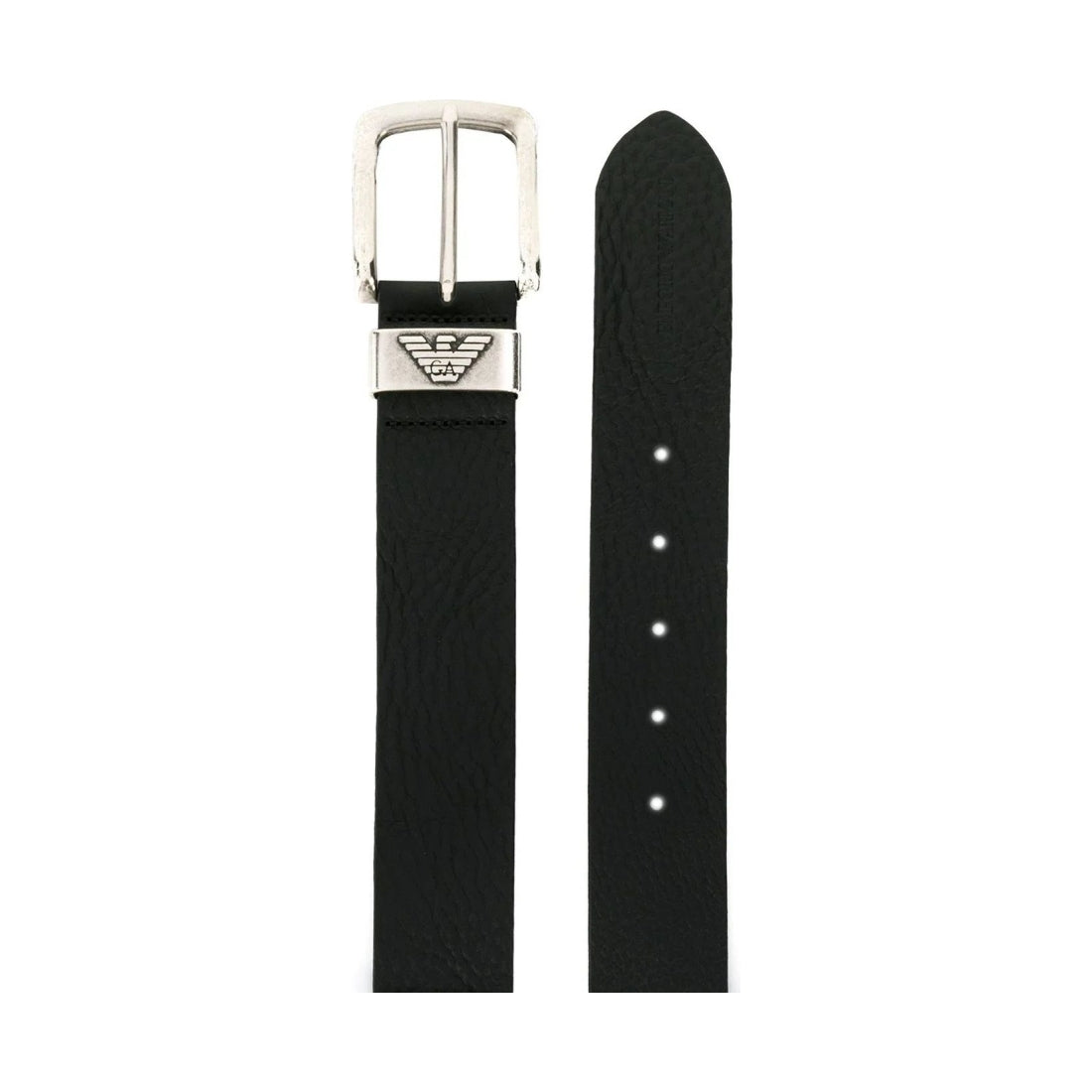 Emporio Armani mens nero casual fashion belt | Vilbury London