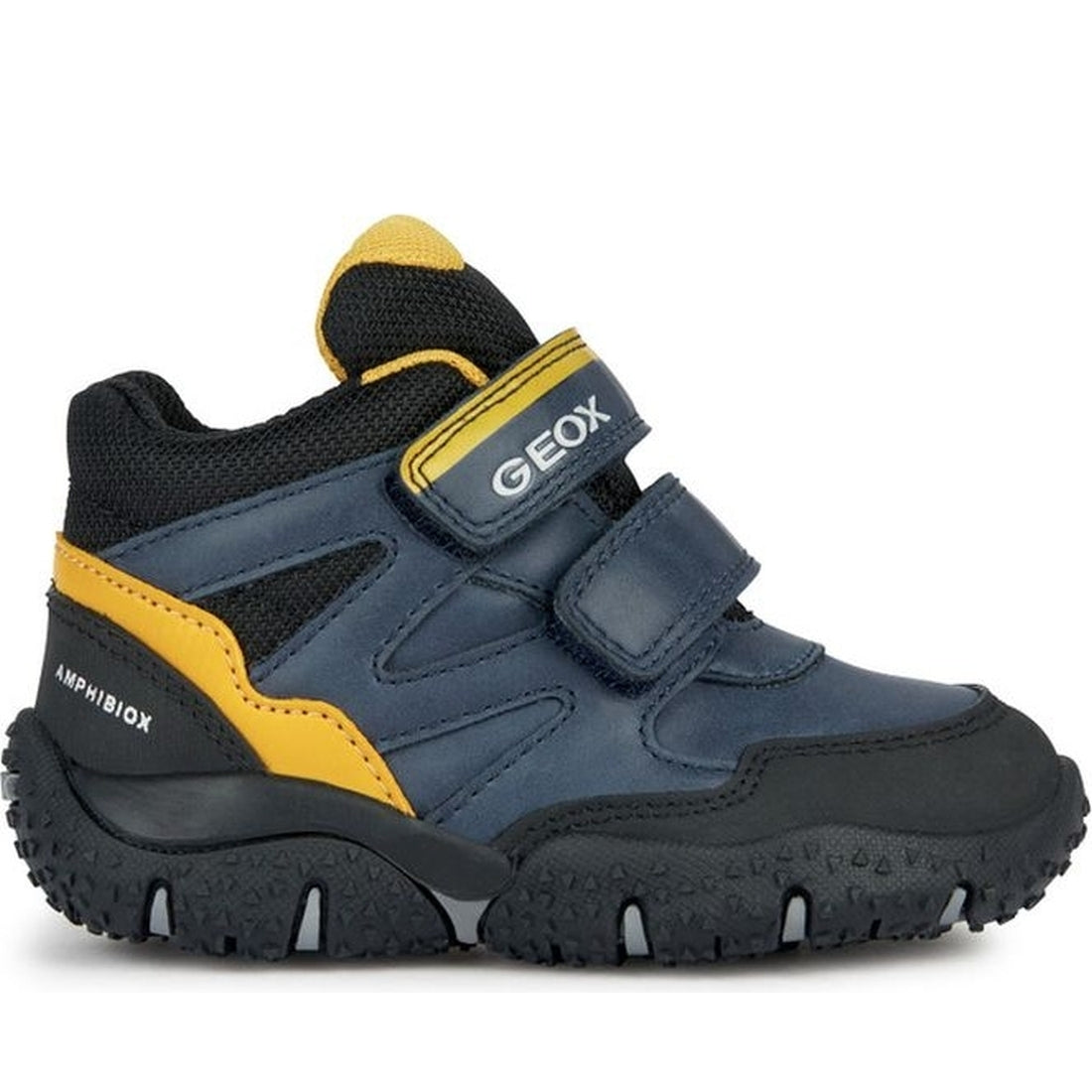 Geox boys navy, ochreyellow baltic abx booties | Vilbury London