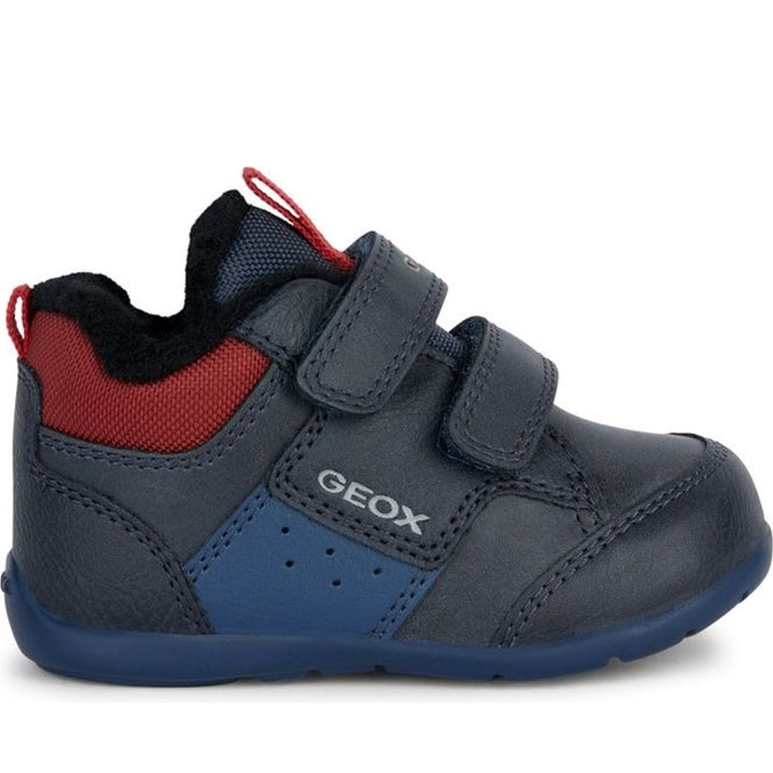 Geox boys navy, red elthan booties | Vilbury London