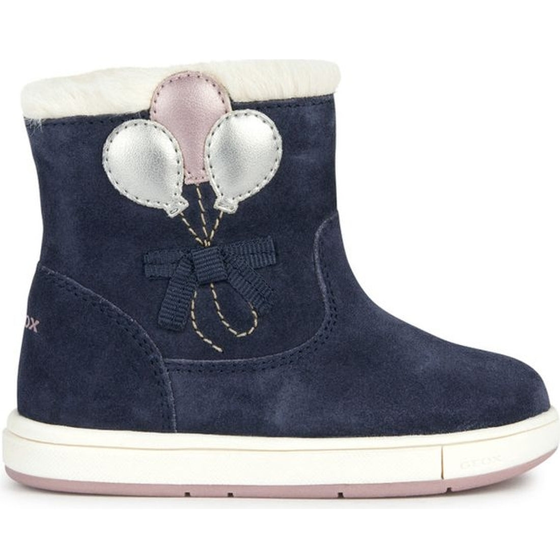 Geox girls navy, pink trottola booties | Vilbury London