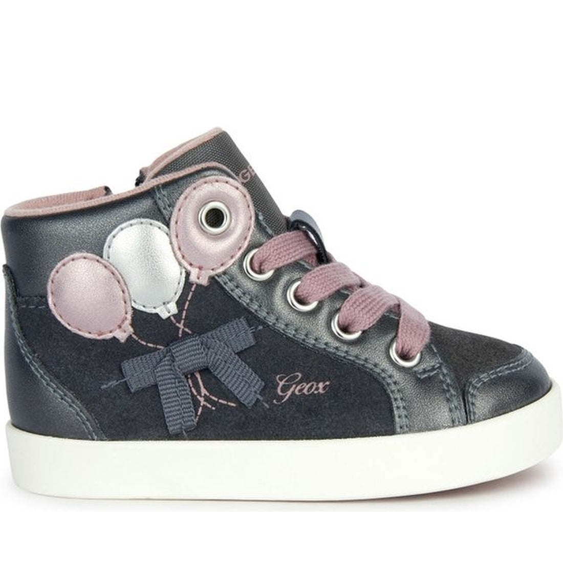 Geox girls dk grey, dk pink kilwi booties | Vilbury London