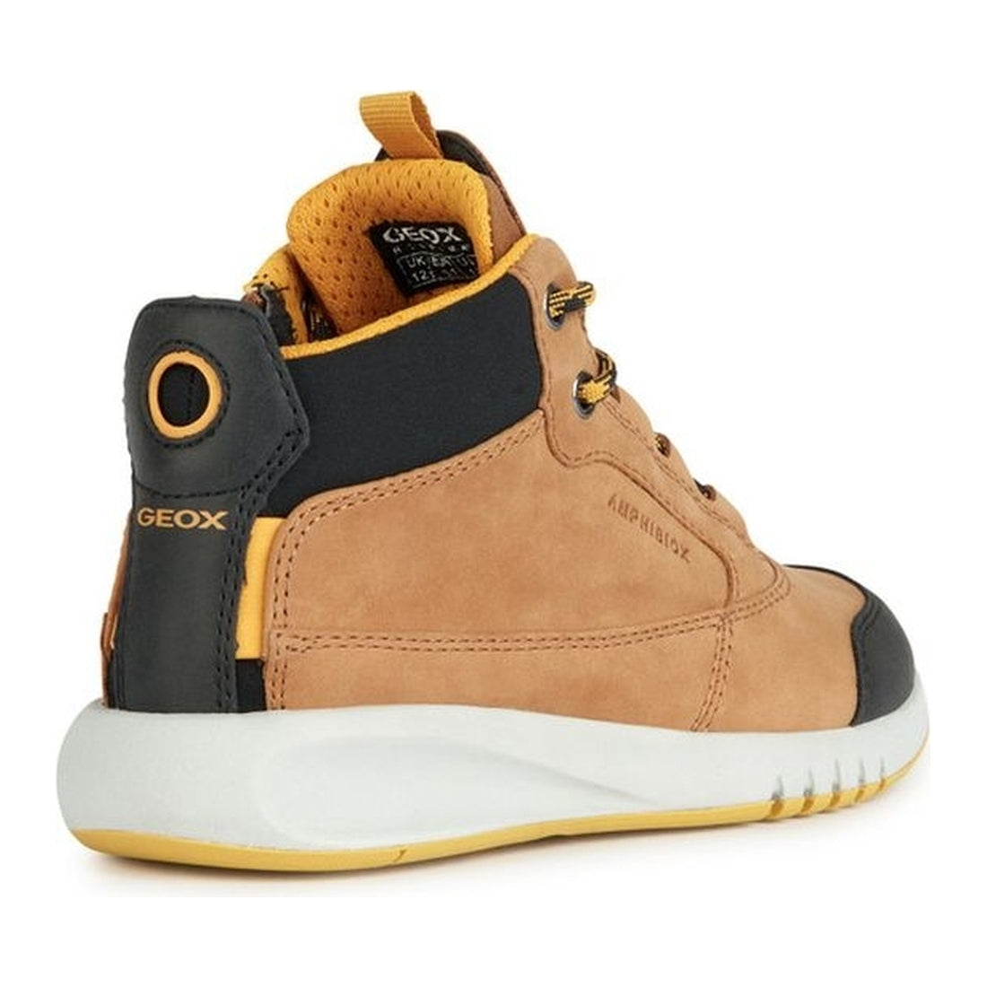 Geox boys brown, dk yellow aeranter abx booties | Vilbury London