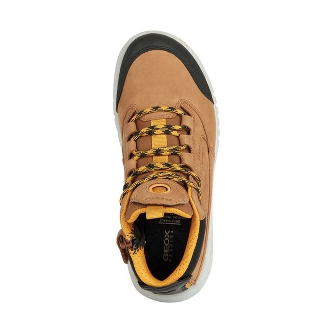 Geox boys brown, dk yellow aeranter abx booties | Vilbury London