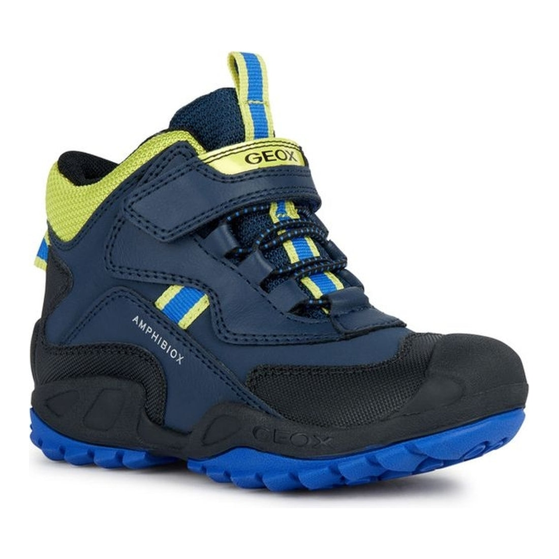 Geox boys navy, lime green new savage booties | Vilbury London