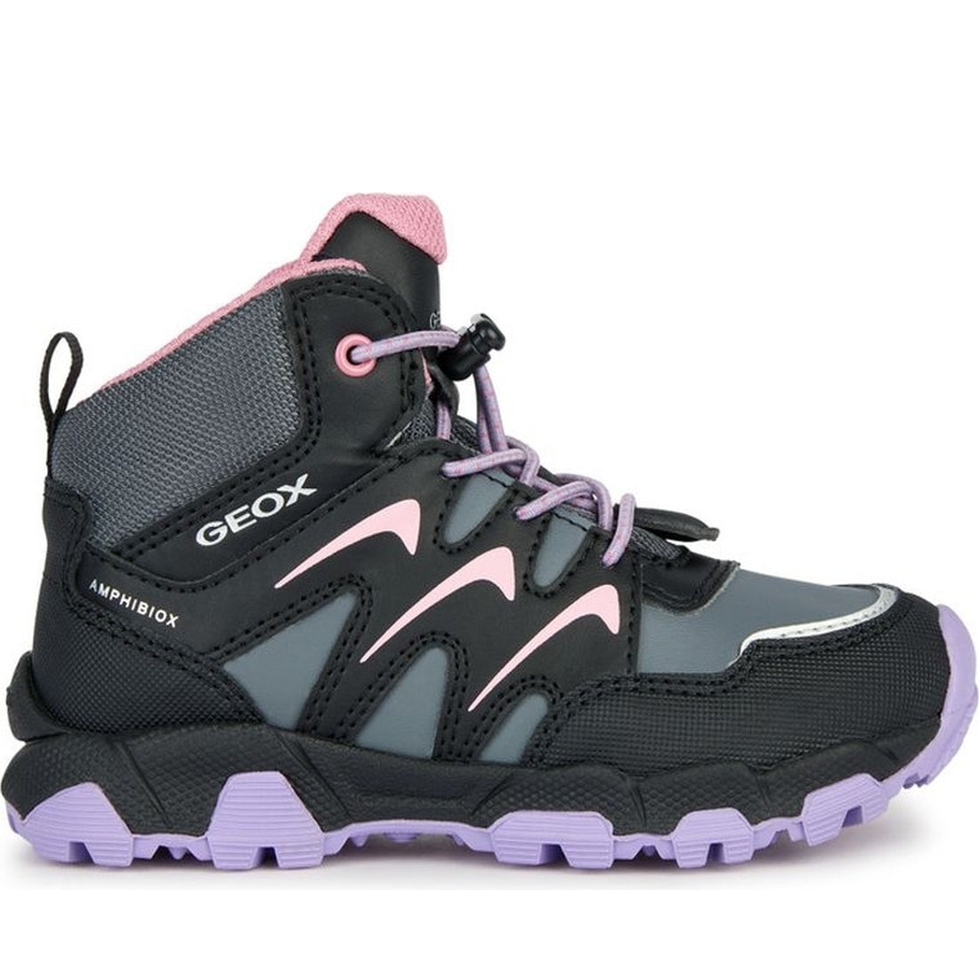 Geox girls black, lilac magnetar g. abx booties | Vilbury London