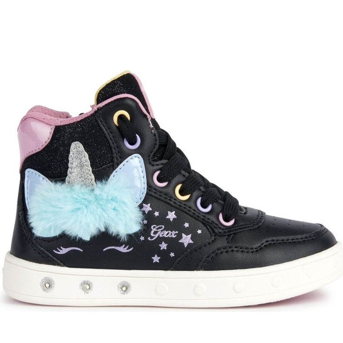 Geox girls black, multicolor skylin booties | Vilbury London