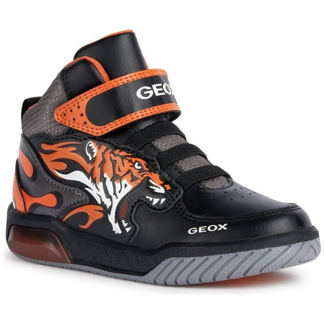 Geox boys black, orange inek booties | Vilbury London