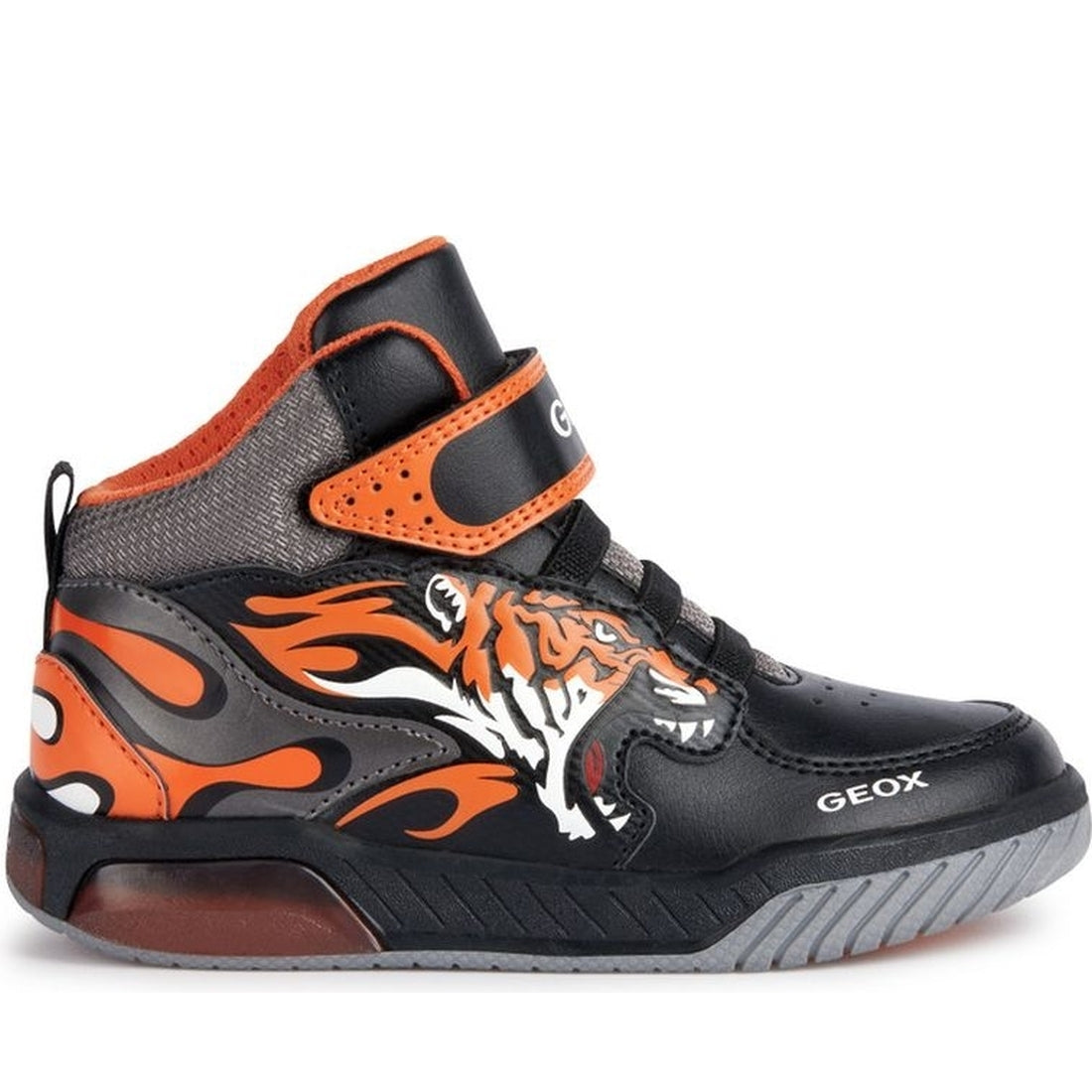 Geox boys black, orange inek booties | Vilbury London