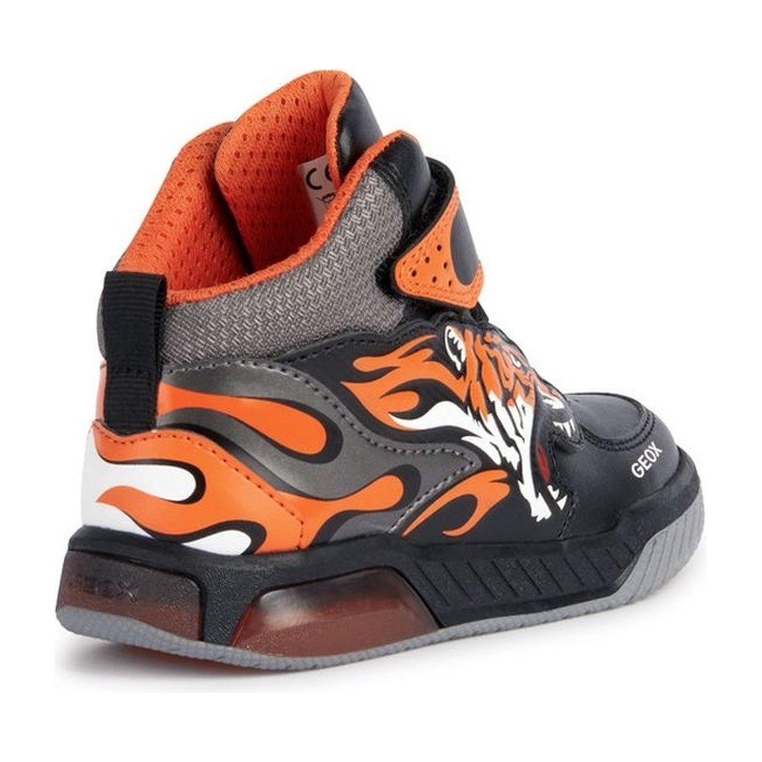 Geox boys black, orange inek booties | Vilbury London