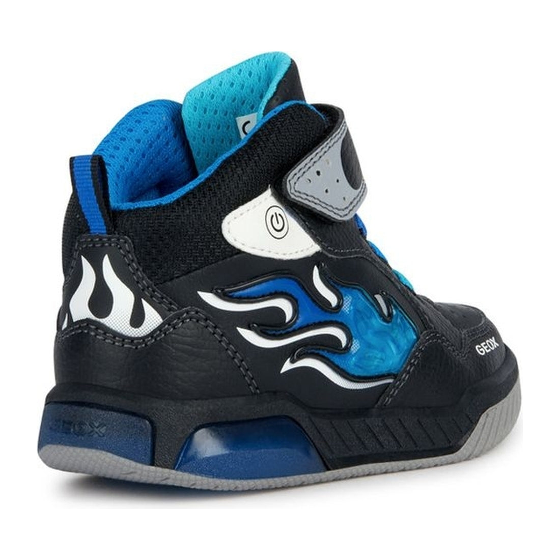 Geox boys black, lt blue inek booties | Vilbury London