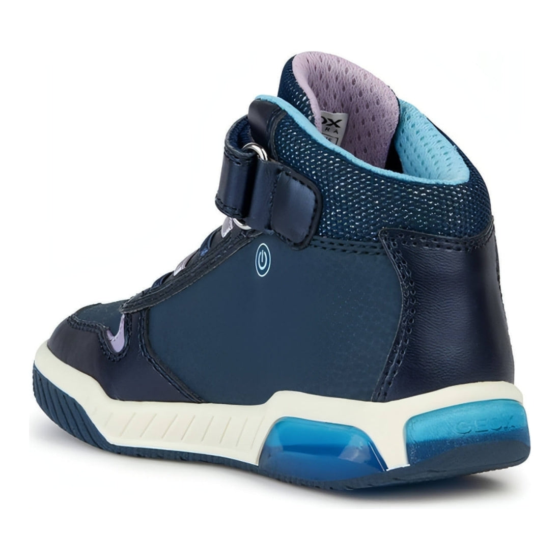 Geox girls navy, lilac inek booties | Vilbury London