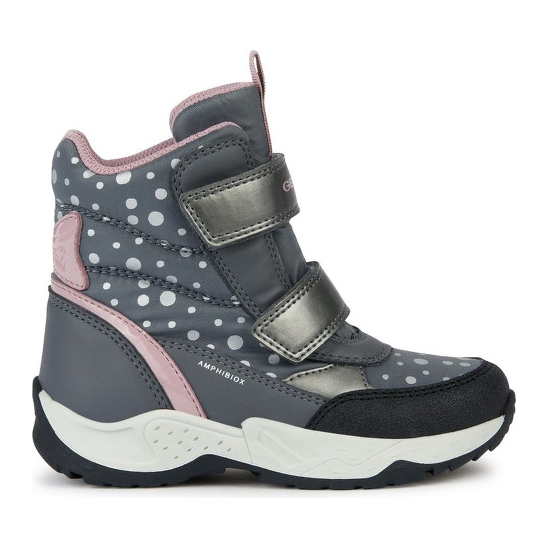 Geox girls dk grey, pink sentiero booties | Vilbury London