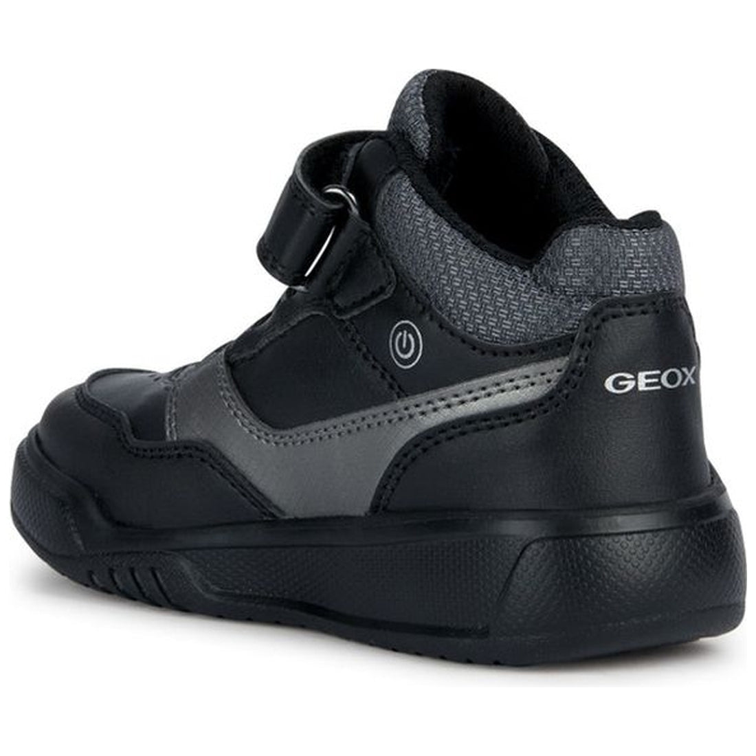 Geox boys black, dk grey illuminus sport shoe | Vilbury London