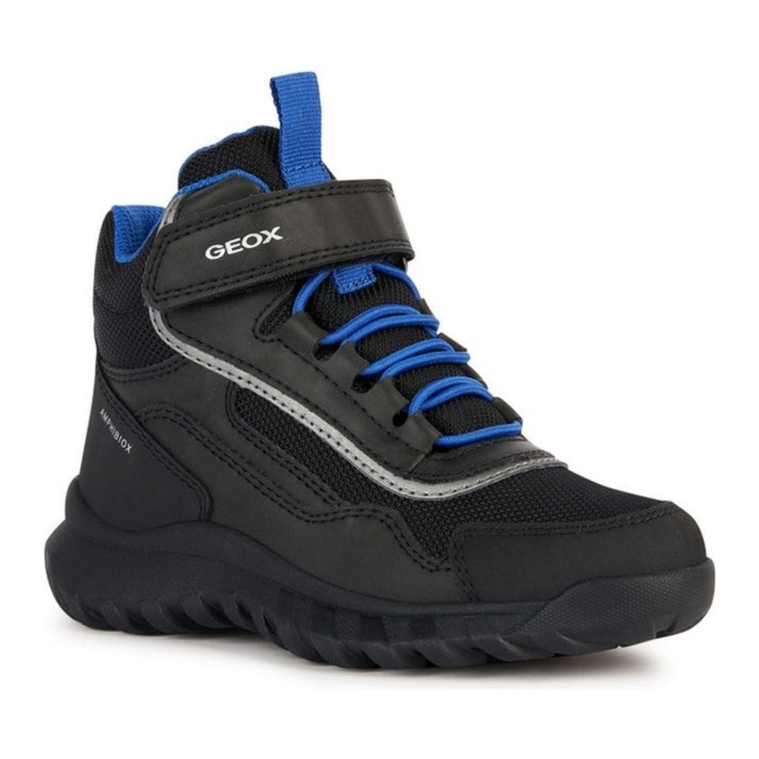 Geox boys black, royal simbyos abx booties | Vilbury London