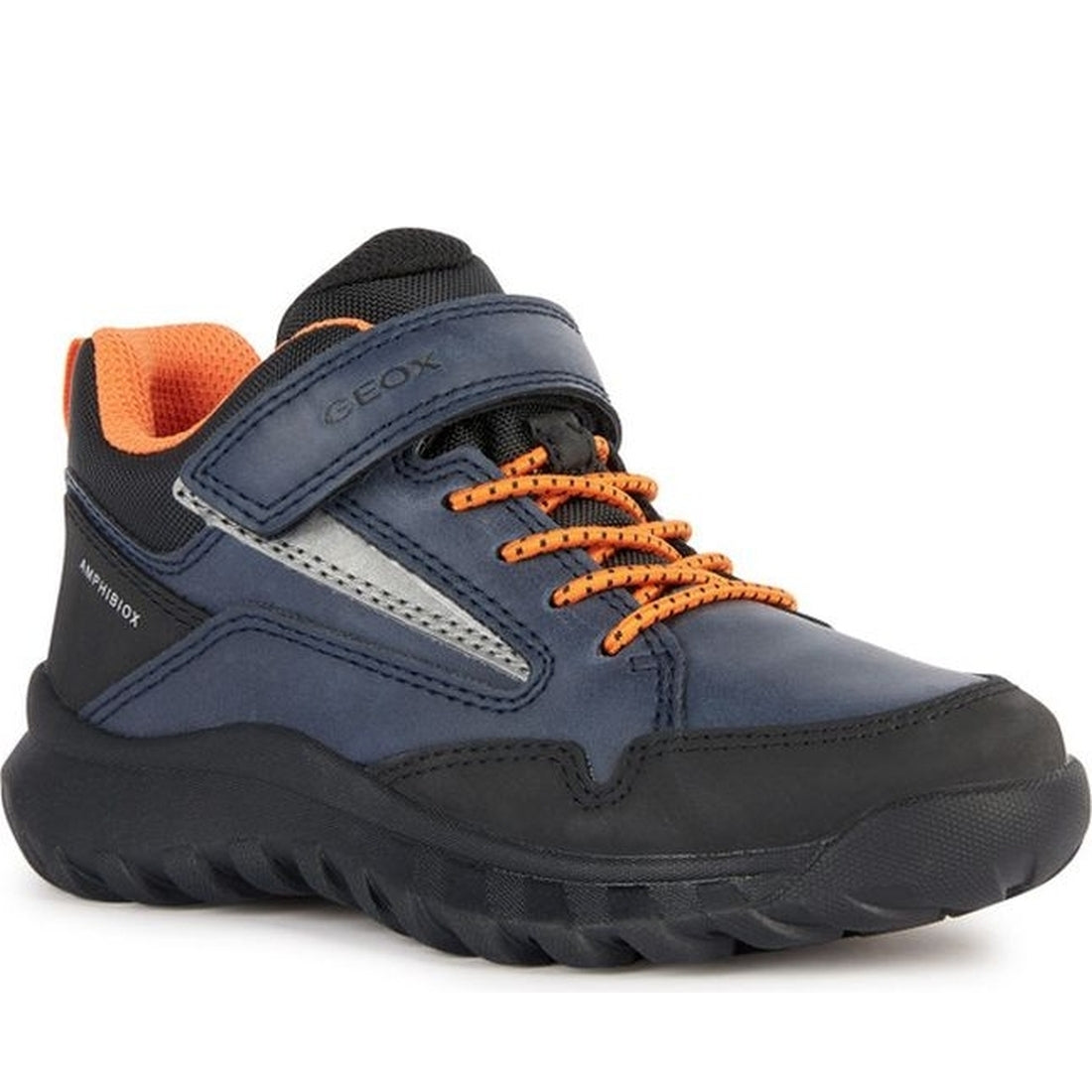 Geox boys navy, orange simbyos abx booties | Vilbury London