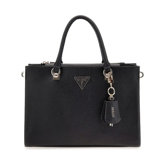 Guess womens black brynlee trpl comprt flap handbag | Vilbury London