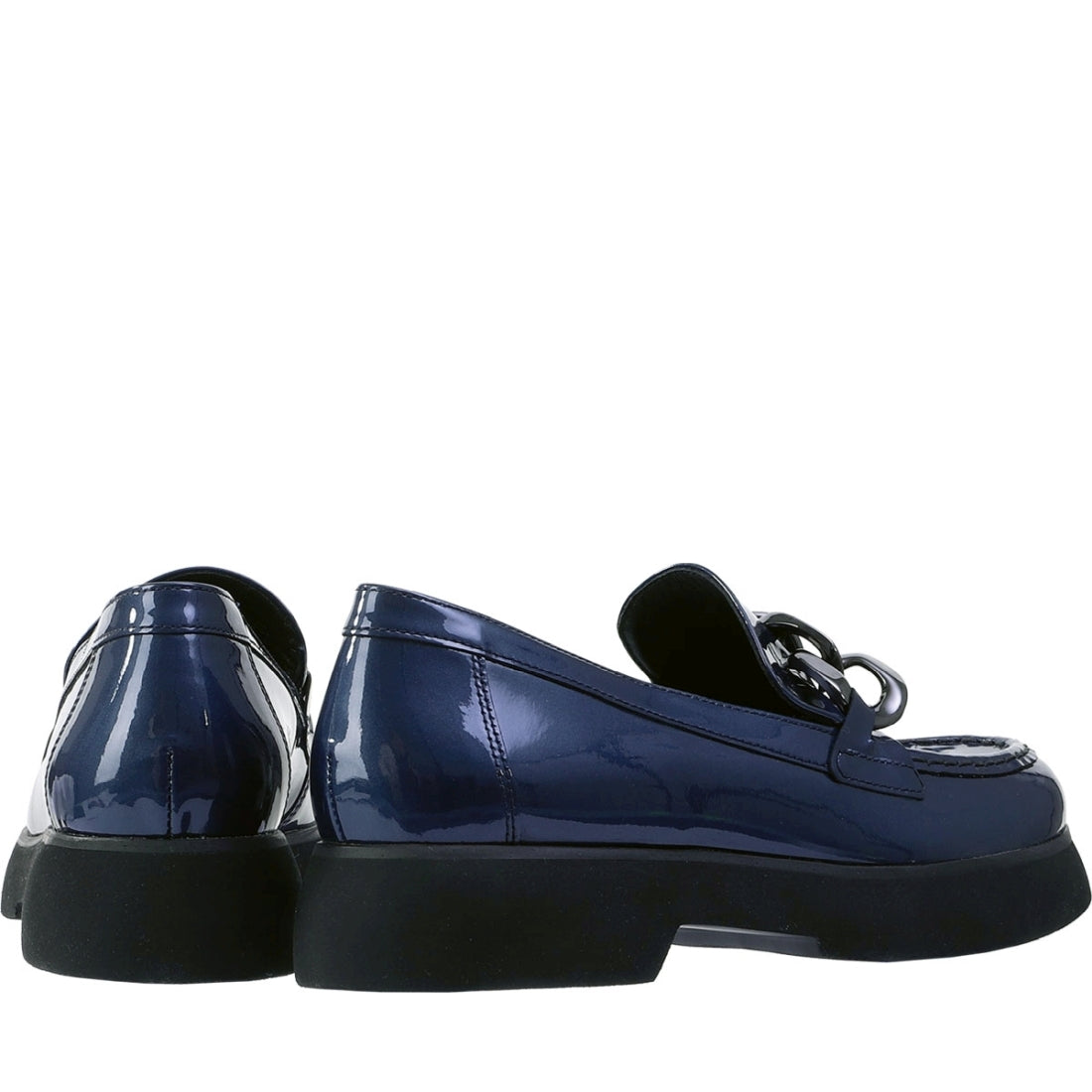 Hogl womens blue stacy loafers | Vilbury London
