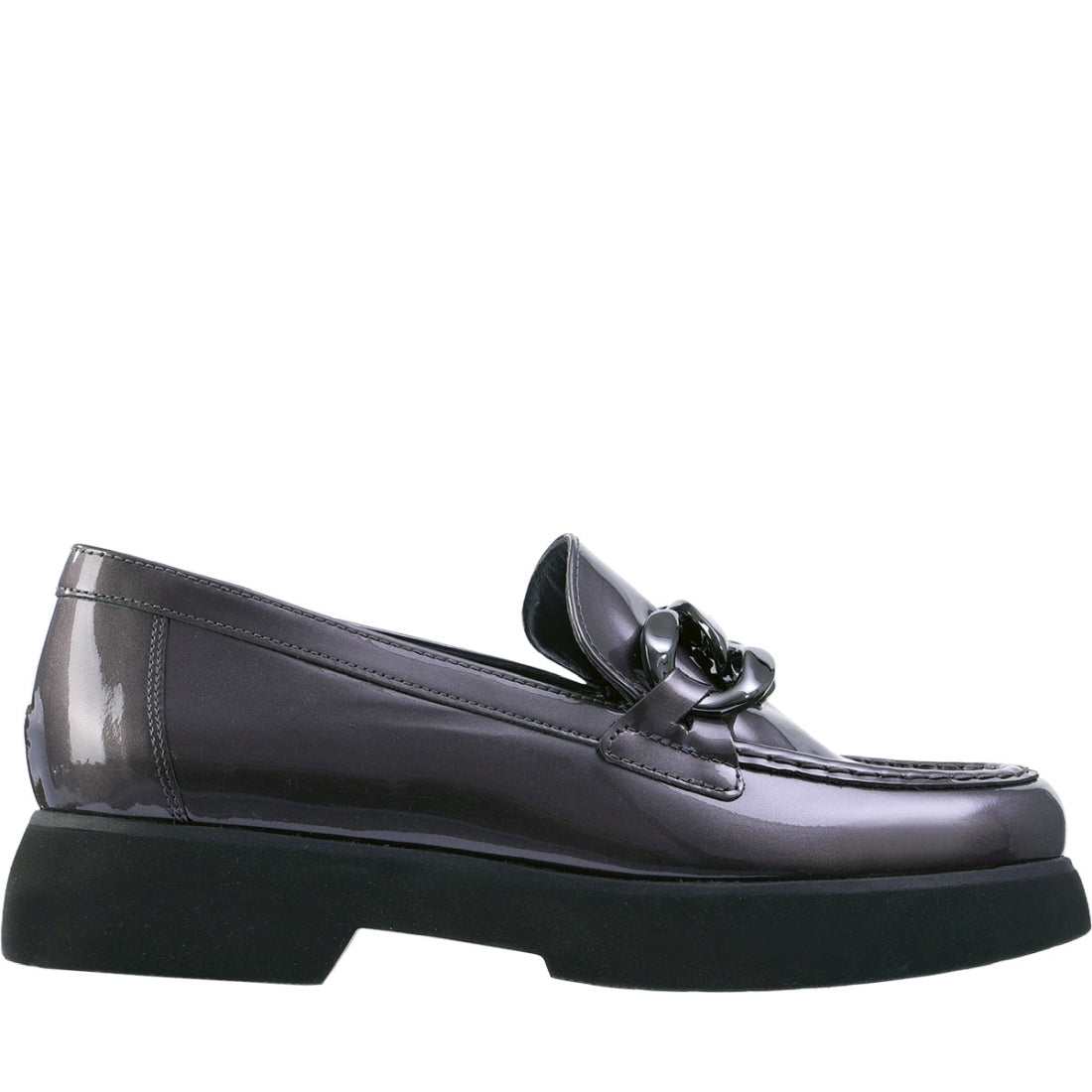 Hogl womens silver stacy loafers | Vilbury London