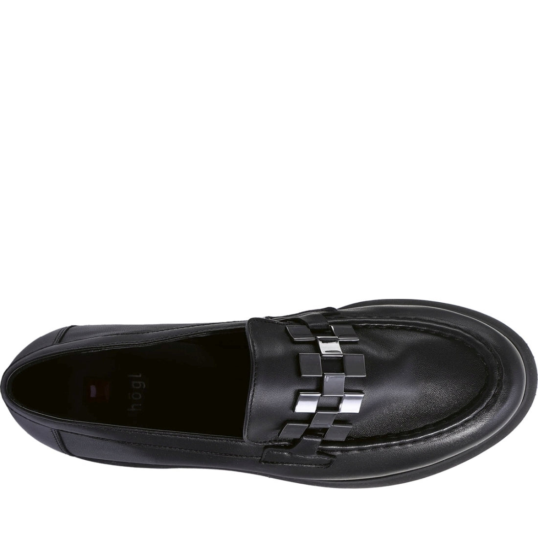 Hogl womens black freddie loafers | Vilbury London
