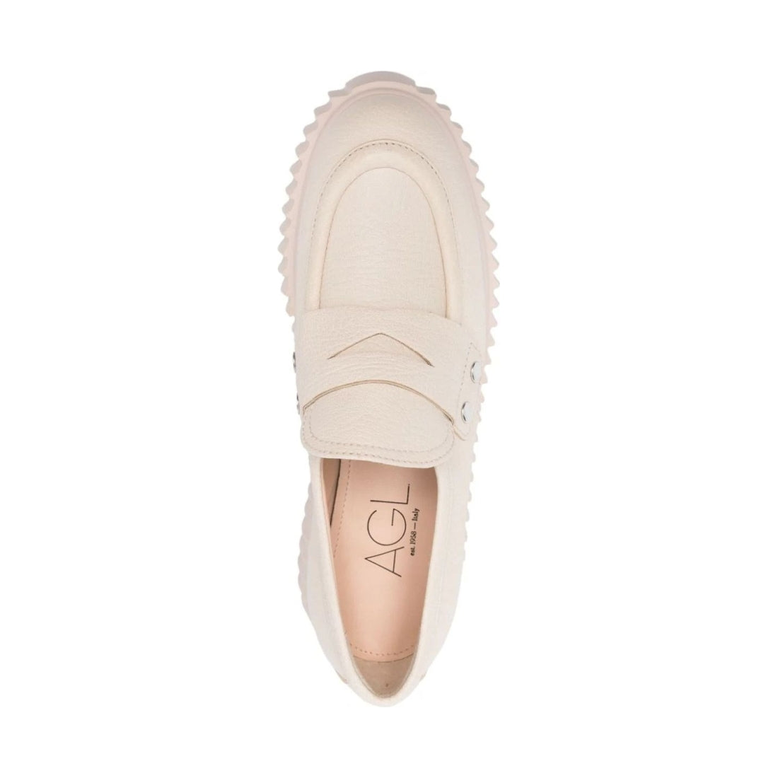 AGL womens nude dany loafers | Vilbury London