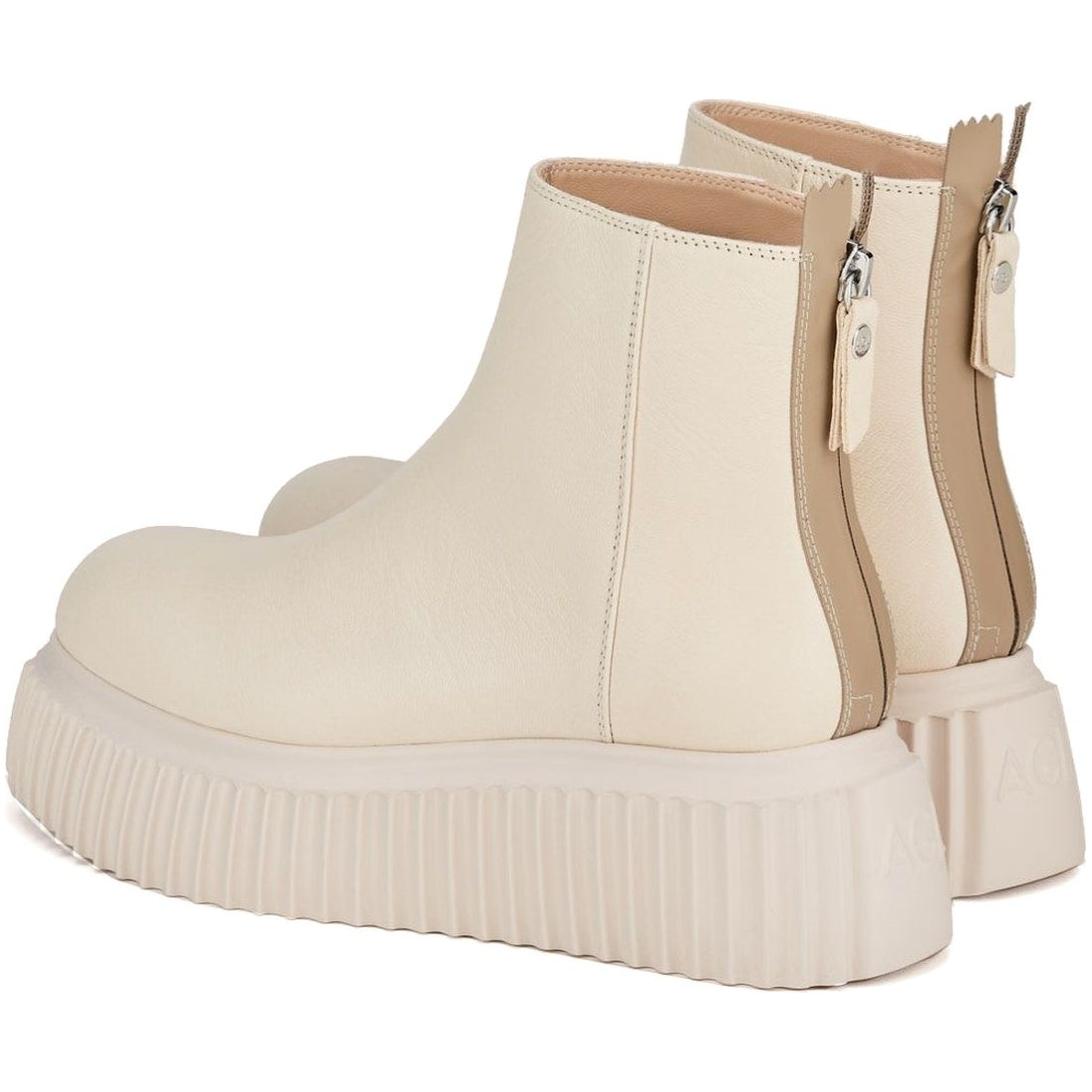 AGL womens nude sandy booties | Vilbury London