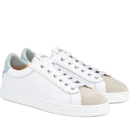 AGL womens white sade sport shoe | Vilbury London