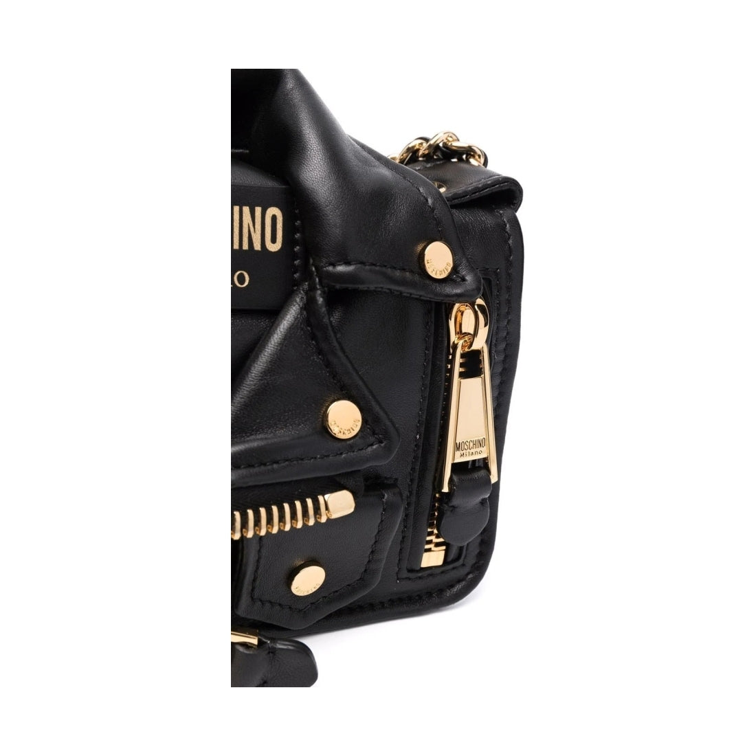 Moschino womens fantasy print black casual shoulder bag | Vilbury London