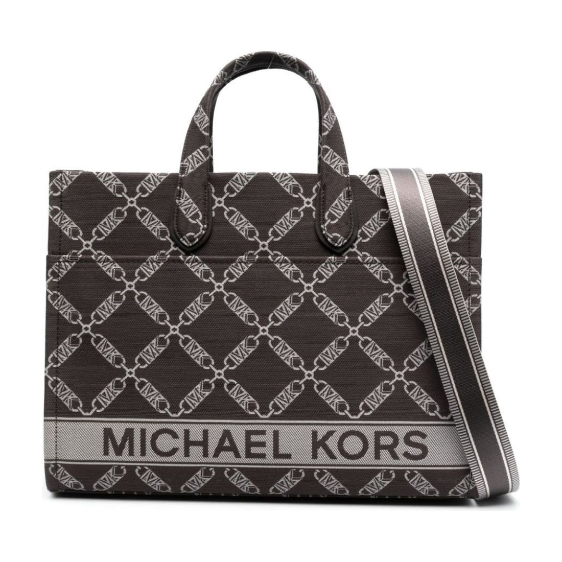 Michael Kors womens choc multi lg grab tote bag | Vilbury London