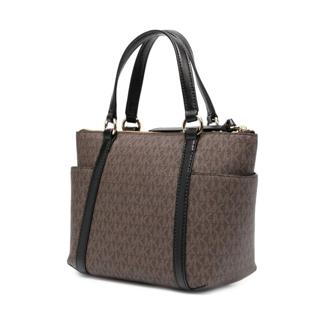 Michael Kors womens brown, blk sm conv top-zip tote | Vilbury London