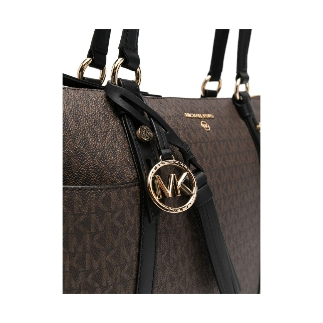 Michael Kors womens brown, blk md top-zip tote | Vilbury London