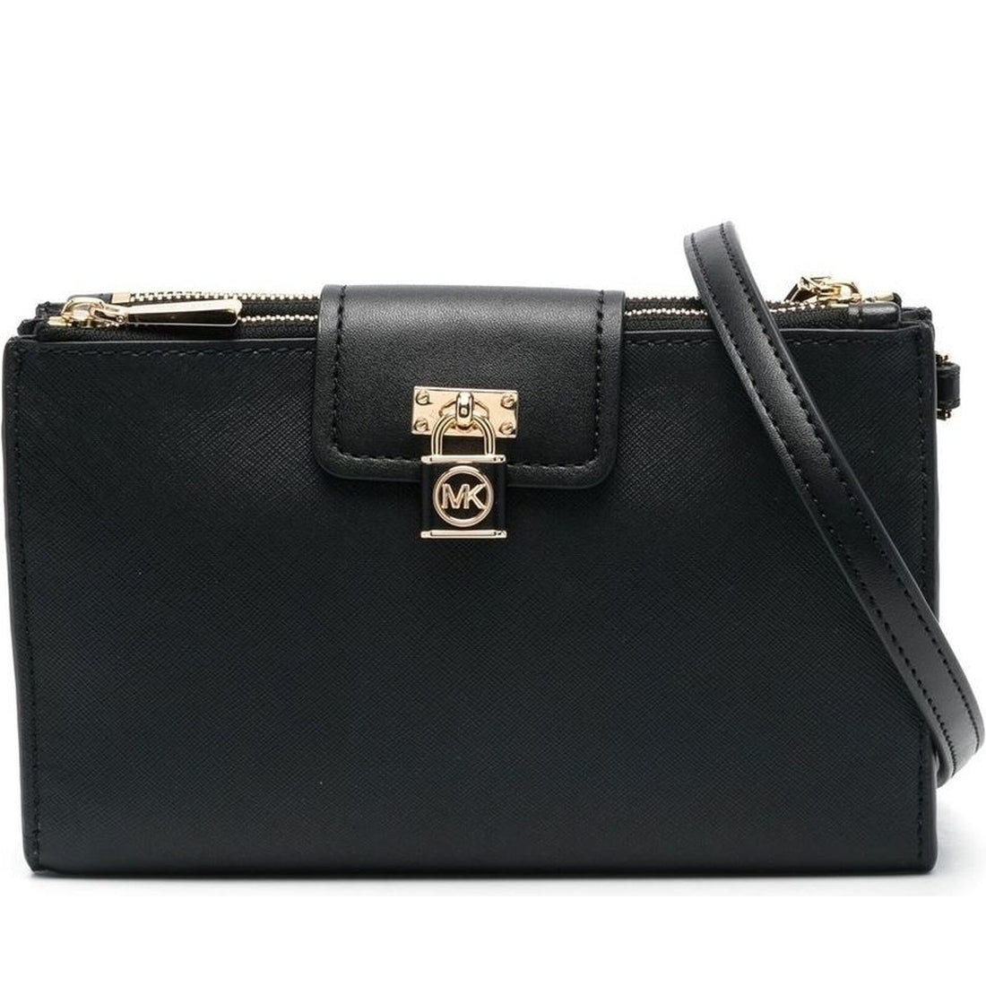 Michael Kors womens black sm dbl zip crossbody | Vilbury London