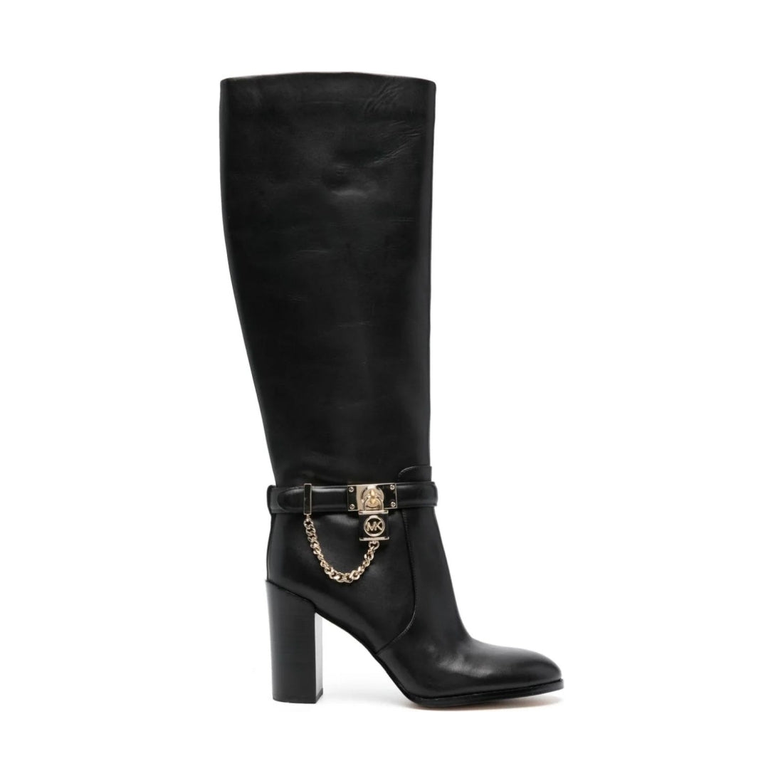 Michael Kors womens black hamilton heeled boot | Vilbury London
