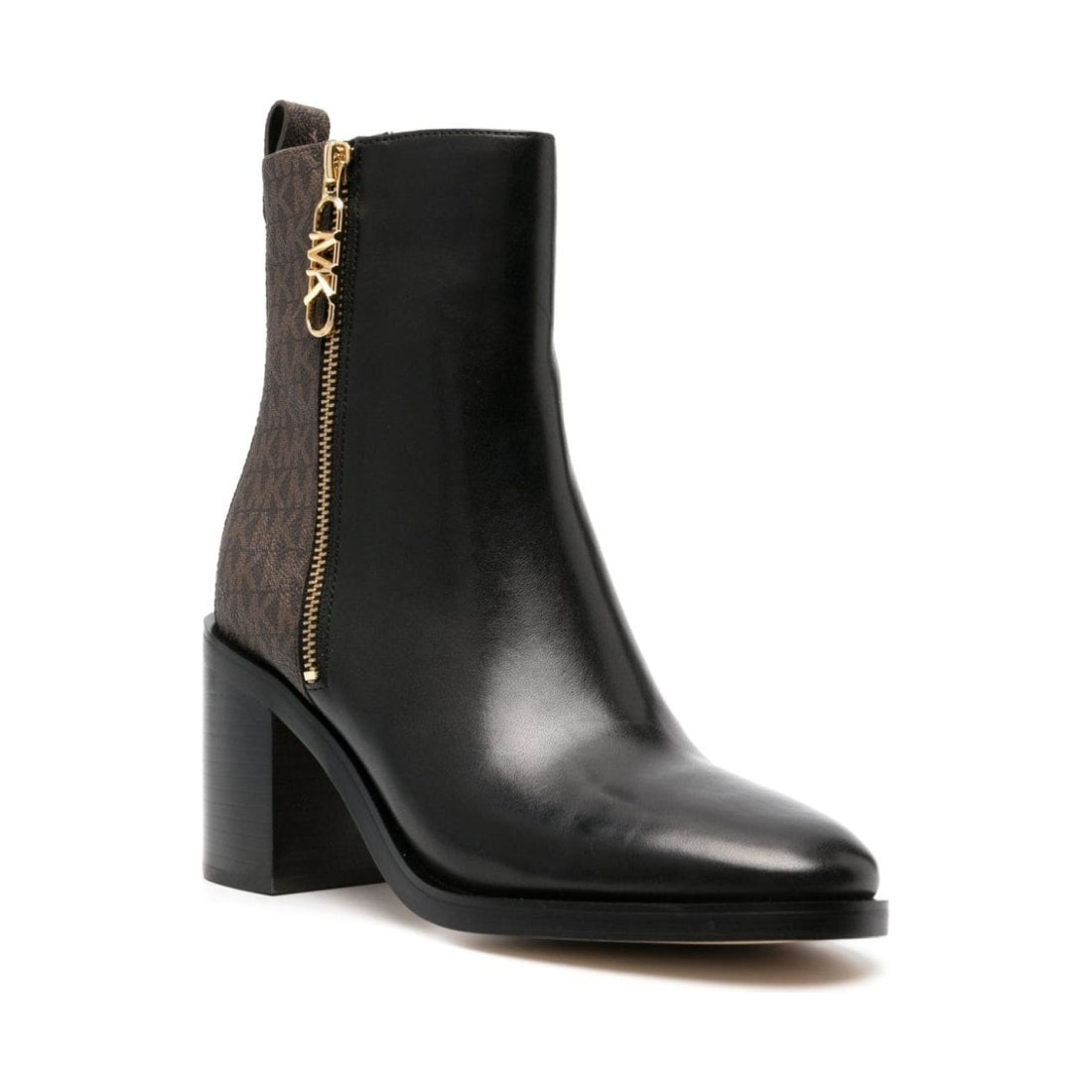 Michael Kors womens blk, brown regan mid bootie | Vilbury London