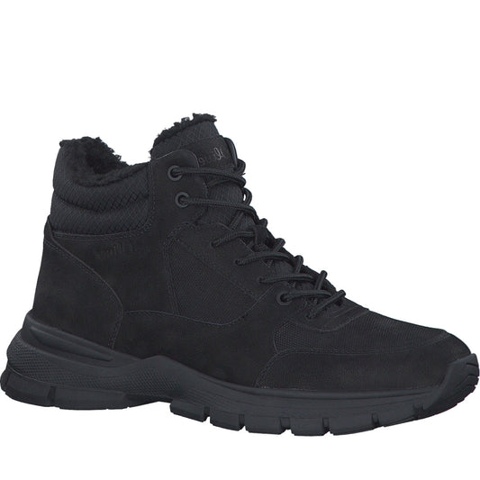 s.Oliver mens black casual closed booties | Vilbury London