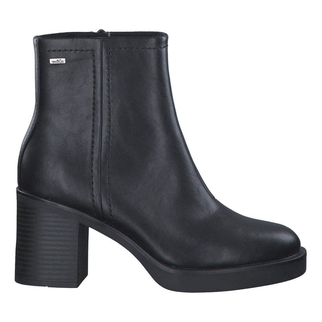 s.Oliver womens black casual closed booties | Vilbury London