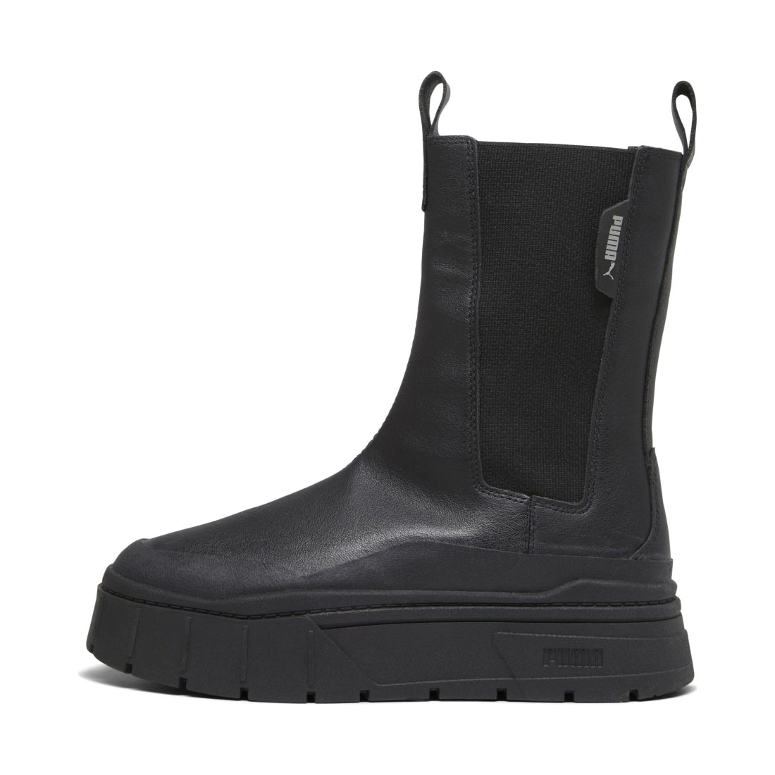 Puma womens black mayze stack chelsea booties | Vilbury London