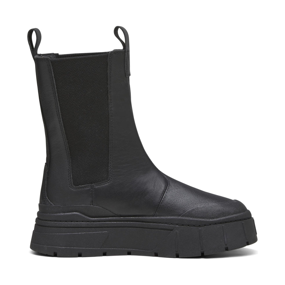 Puma womens black mayze stack chelsea booties | Vilbury London